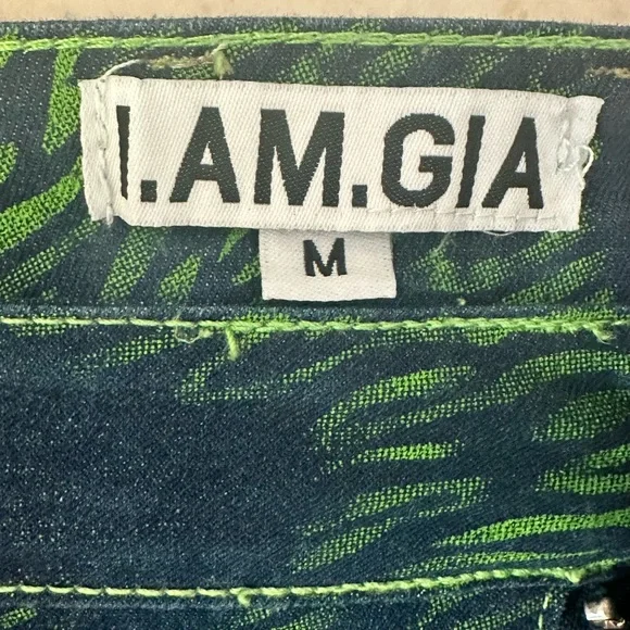 I.AM.GIA blue and green flared trendy pants - Picture 2 of 4